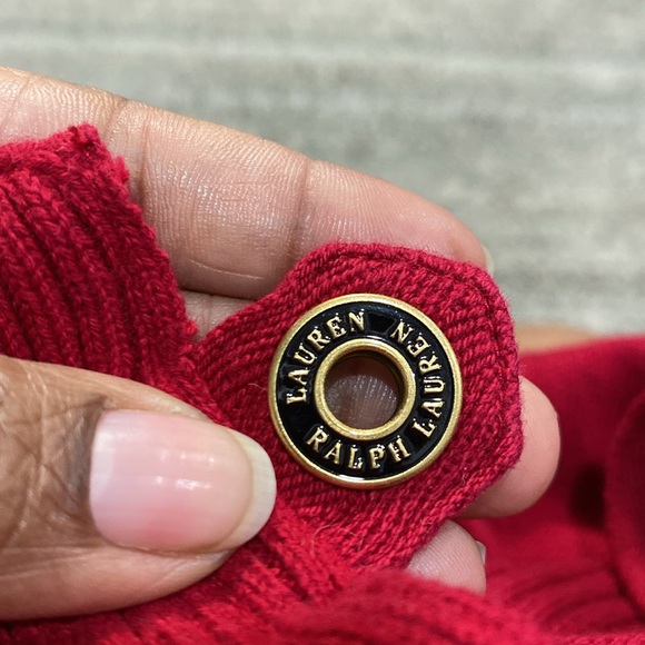 Lauren Ralph Lauren mock neck long sleeve 100% cotton sweater red size large - Picture 10 of 11